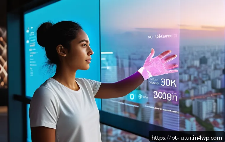 감각 확장 인터페이스의 디자인 원칙 - A modern digital interface scene showcasing a young adult woman of Brazilian descent wearing casual ...